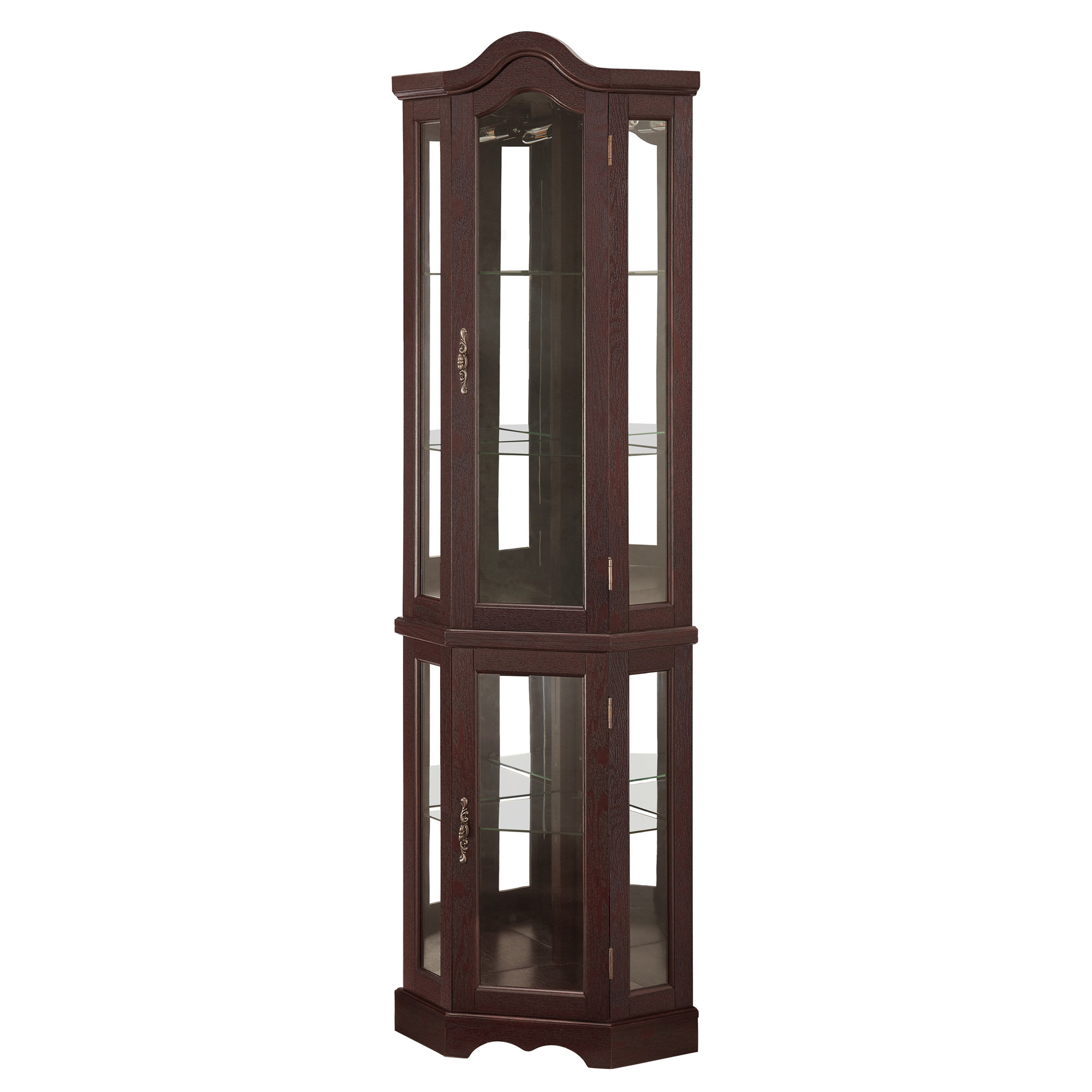Winston Porter Corner Display Cabinet With Tempered Glass Doors ...