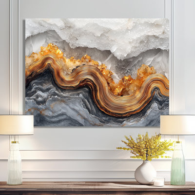 «Abstracct Geode Veins Of Light», art mural abstrait