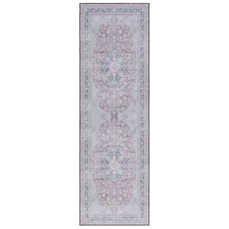 Tapis oriental rouille / sauge, Tapis de couloir 2 pi 6 po x 8 pi