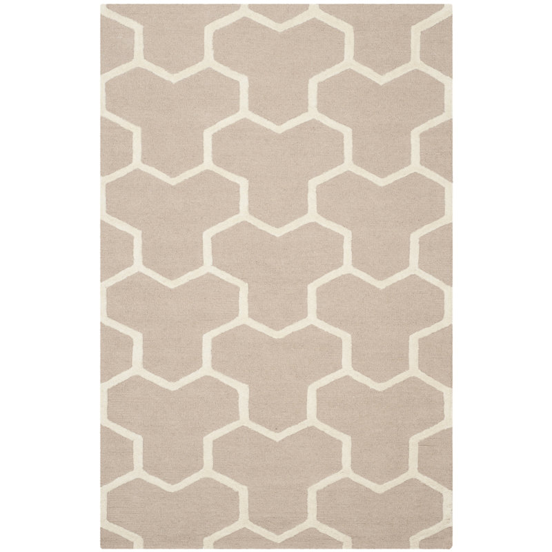 Ellicott Hand Tufted Wool Geometric Rug, Rectangle 3' x 5'