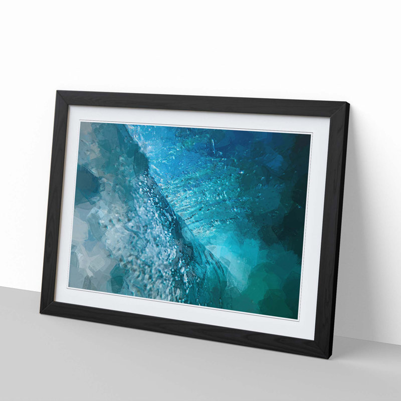 Beautiful Wave in Abstract - Picture Frame Graphic Art Print, 27cm H x 36cm W x 2cm D, Black Framed