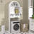 Over The Toilet Storage Cabinet, Freestanding Bathroom Organizer With Adjustable Shelf And Anti-tip Device, Arched Cabinet With Doors, Space-saving Toilet Storage For Bathroom, Laundry, Mini Bar-678350764