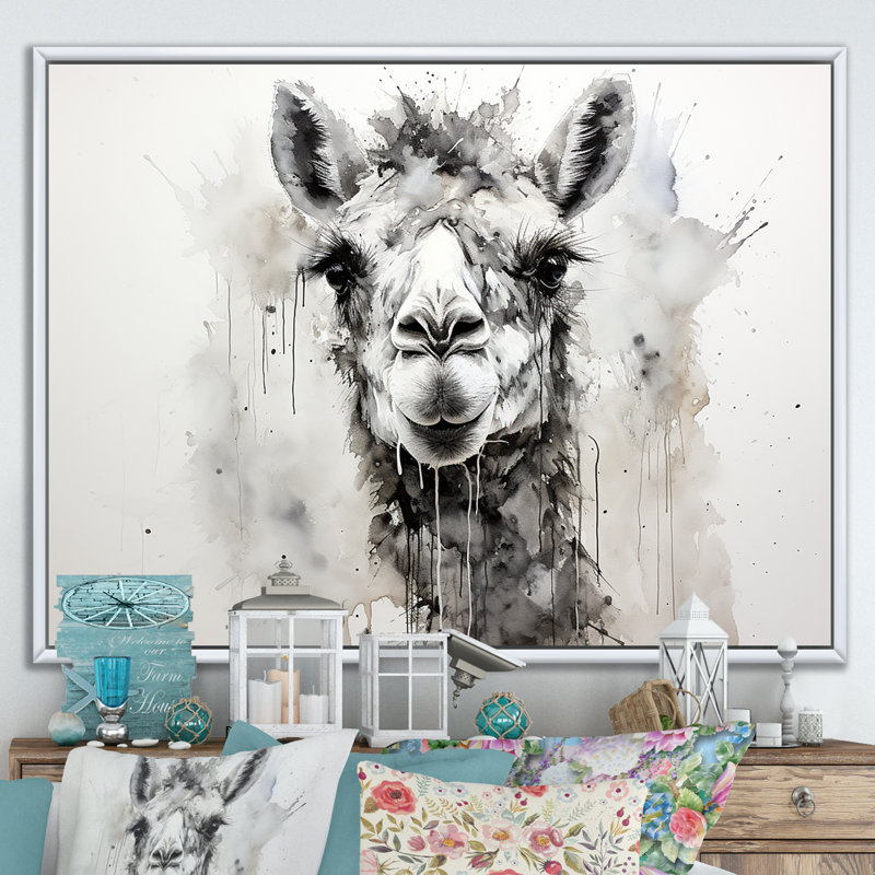Minimalisme monochrome chameau I sur toile, H 16 po x l 32 po x P 1 po, Cadre flottant blanc