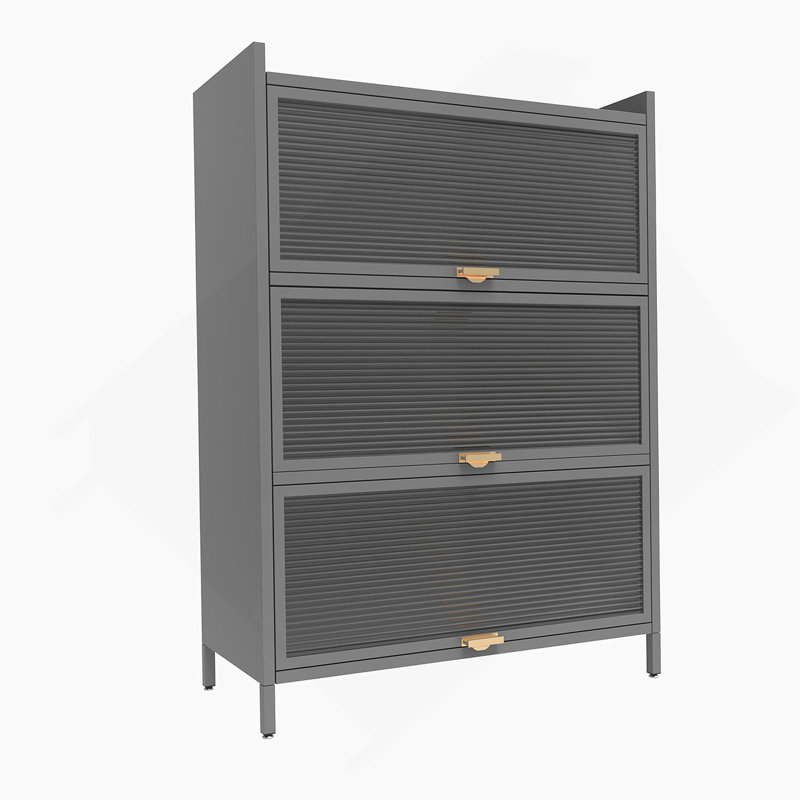 4-Level Flip Door Cabinet, Gray