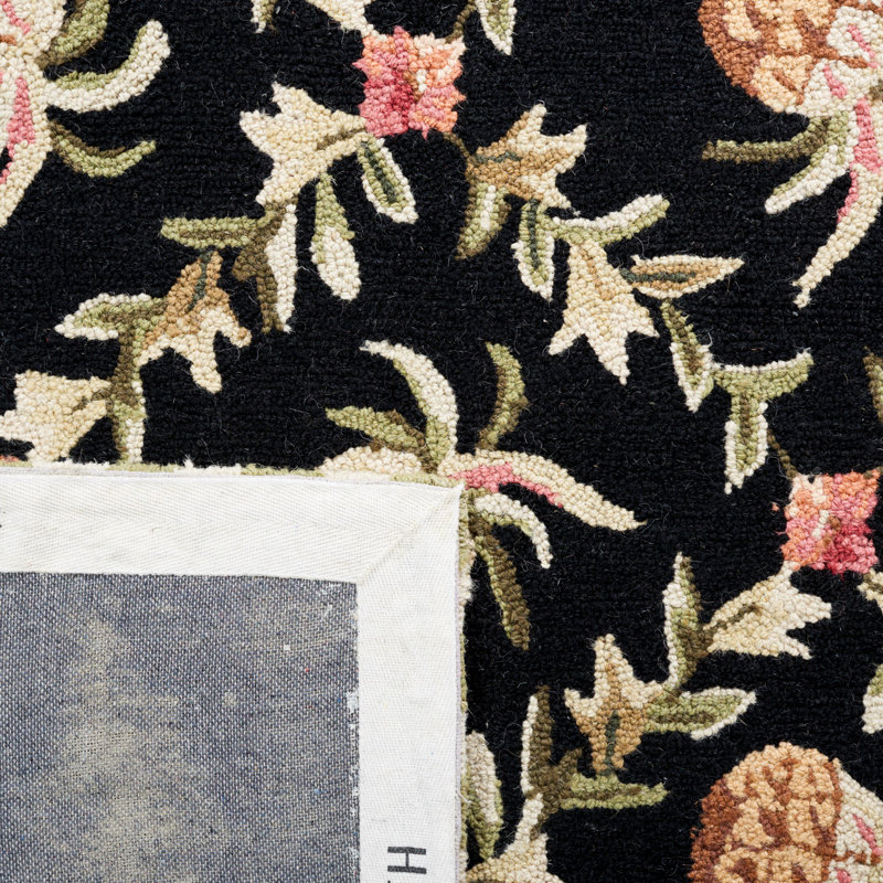 Tapis floral en laine crocheté à la main Jonsson, Rectangle 2 pi x 3 pi