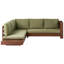 Rupakus 225 cm W L-Shaped Acacia Patio Corner Sofa with Cushions-801564007