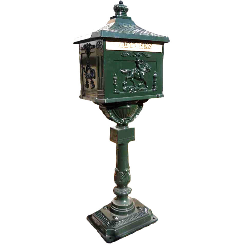 Post Mounted Post Box, Green
