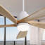 Ventilateur de plafond 52 pouces avec lumière DEL à intensité variable et 5 pales en bois massif-122430241-102062841-102062840