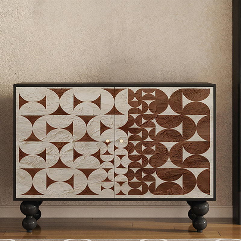 Armoire d'appoint moderne en bois massif, Noir
