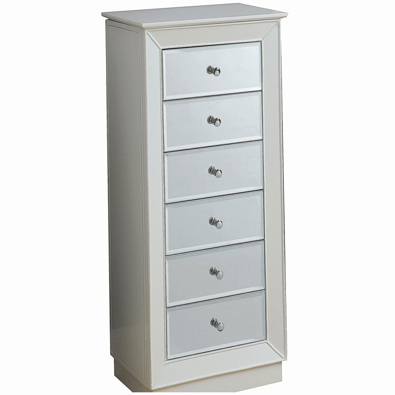 Armoire à bijoux blanche à 6 tiroirs