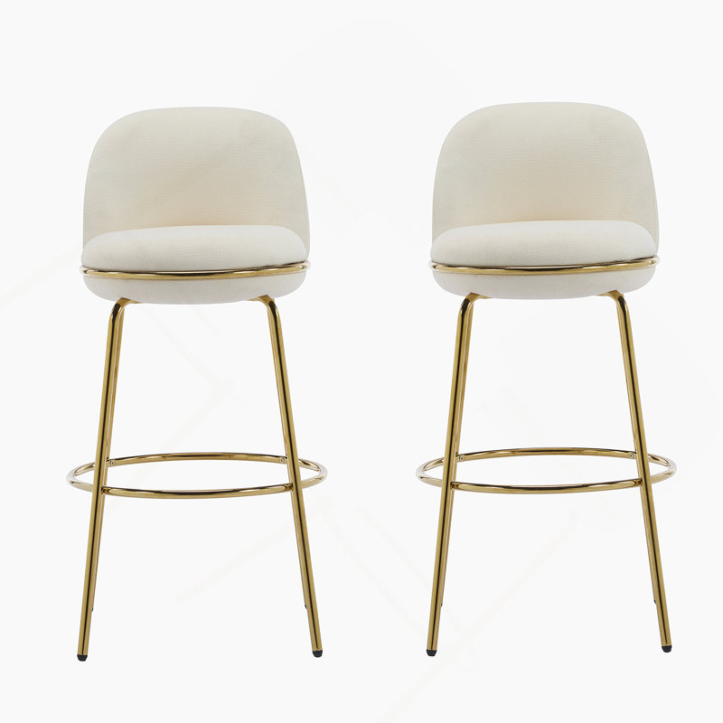 Ensemble de tabourets d'intérieur rembourrés en métal, idéal pour les espaces variés avec des sièges confortables et une fabrication durable