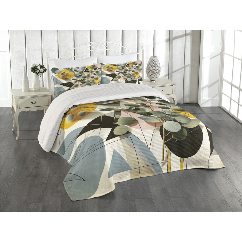 Polyester Floral Coverlet, King Coverlet + 2 Standard Shams
