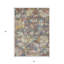 Tapis extérieur lavable floral bleu doré et brun 3 pi x 5 pi