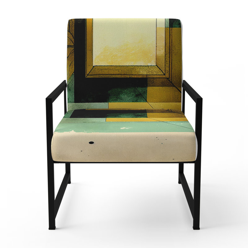 Dabo - Fauteuil rembourré à motif géométrique abstrait, Noir, noir, noir, noir