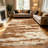 1PC brown and cream wavy striped area rugs for Living Room, Soft and Comfortable, Suitable for all seasons, easy-to-maintain, machine washable Indoor floor mat, Under Table Farmhouse suitable for dining room, bedroom, kitchen, entryway, patio,-129513469