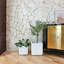 Pot à fleurs Kute Nest intérieur / extérieur H18 "Cubo Fiberstone - blanc Santorini - ouverture de pot 15"-1359979201-1359979202
