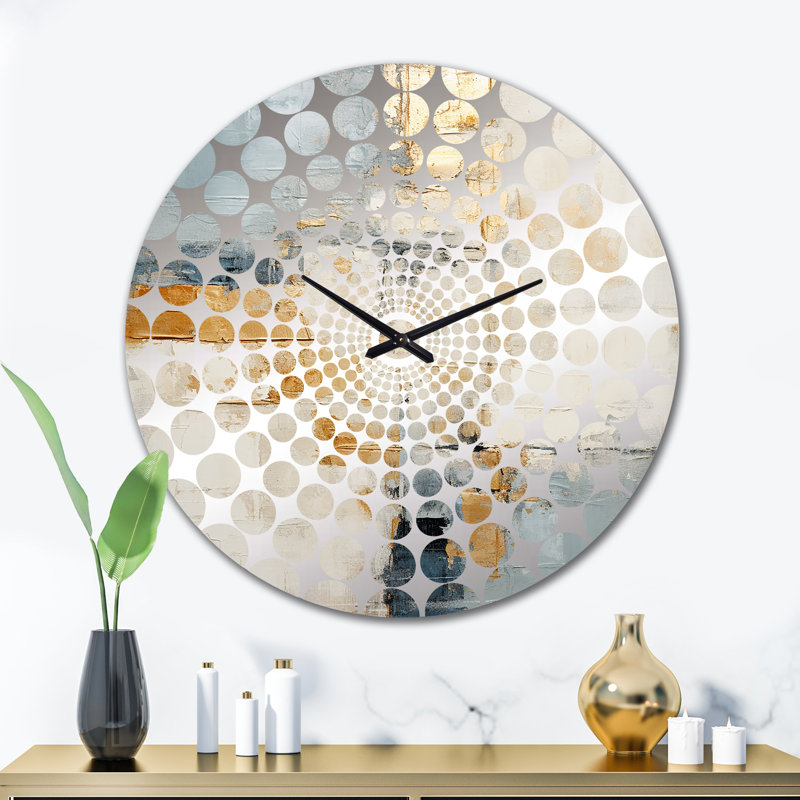 Horloge murale Creevamoy - Collages abstraits, Très grand