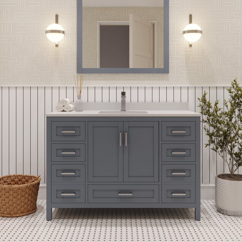 Base de meuble-lavabo 47 po Rooh seulement, Gris anthracite