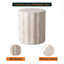 Table d'appoint ronde en travertin crème 18 po Ridge, tabouret colonne à bord ondulé contemporain, petite table de bout pour le vestibule