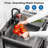 Freestanding Stainless Steel Utility Sink Laundry/Kitchen Sink with Faucet & Draining Rack