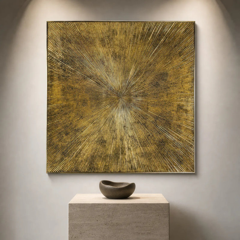 Handmade Abstract Wall Decor on Solid Wood