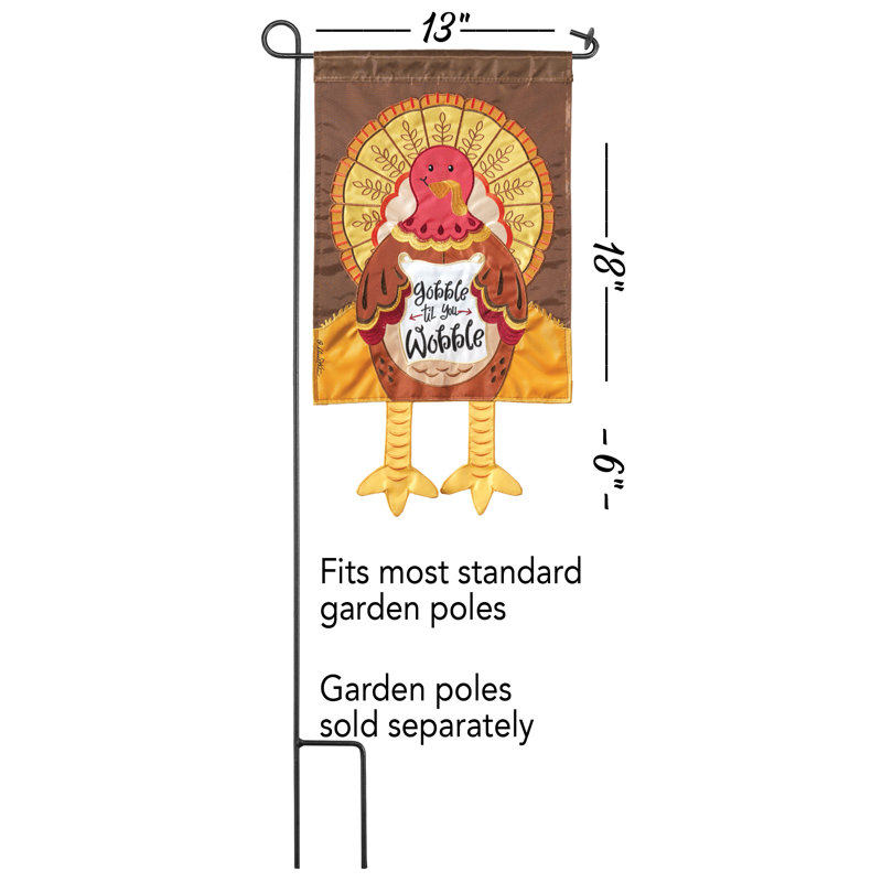 Applique le polyester de 2 côtés 24 x 13 po. turquie drapeau de jardin