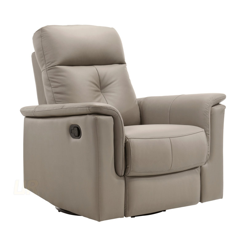 Leather Upholstered Reclining Chair With Swivel Glider Motion, Modern Comfort For Living Room, 1Pc, Light Brown