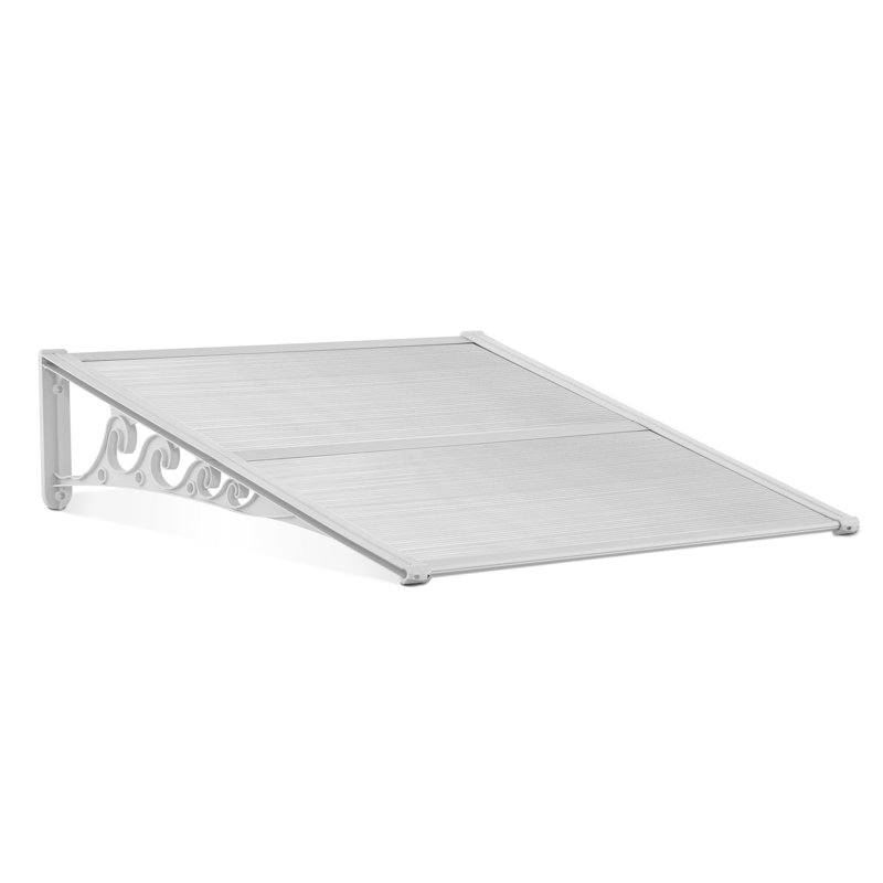 Outdoor Slope Window Awning, UV Resistance, White, 11" H x 79.1" W x 38.2" D