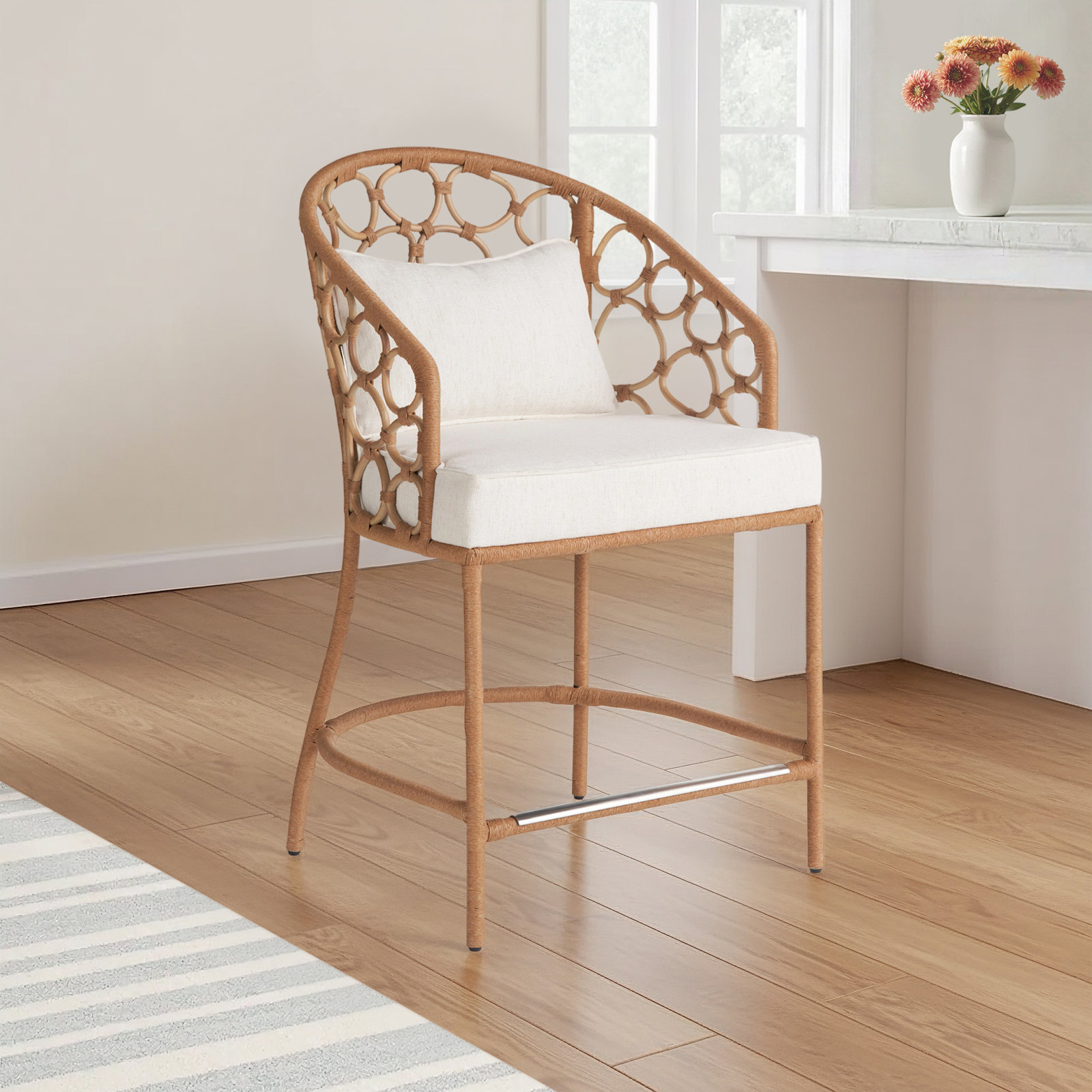 Rosalie 24" Bar Stool, Brown