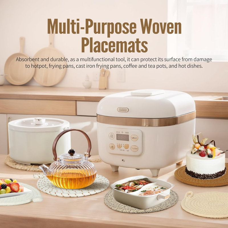 Paquet de 6 sous-pieds en coton de 8 pouces pour plats chauds et casseroles