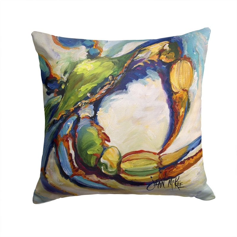 Coussin intérieur/extérieur carré de crabe, H 14 po x l 14 po x P 4 po