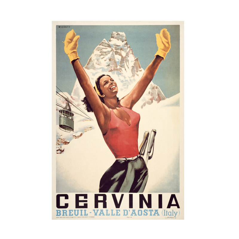 Marcus Jules Ski Cervinia Canvas Art, 19" H x 12" W