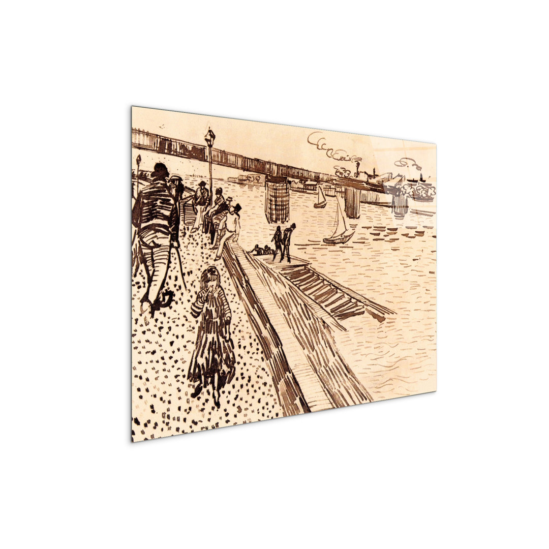 The iron bridge at Trinquetaille on the RhoÌ?ne by Van Gogh Vincent 57cm H X 76cm W CrystalArt Material Acrylic Glass Effect, Frameless Panel Lightwei