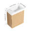 Meuble-lavabo mural 18,5 po avec lavabo en résine, porte simple à fermeture douce, panneau de fibres à densité moyenne, bois naturel (KD-Packing)-1202201178