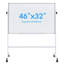 Tableau blanc magnétique réversible à double face effaçable à sec, 46 po x 32 po-117138164