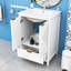 Meuble-lavabo autoportant élégant avec lavabo en céramique, charnières à fermeture en douceur et portes texturées-178527010