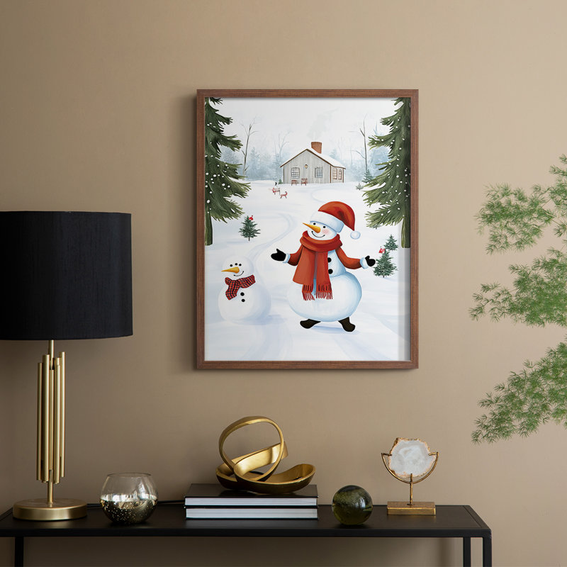 «Christmas Holiday Art» CCXLIX, reproduction encadrée - bois massif, Noyer, H 30 po x l 24 po