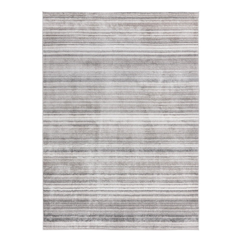 Tapis rayé Osteen, Rectangle 6 pi 1 po x 9 pi 2 po, Gris