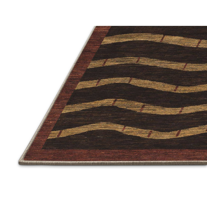 Tapis décoratif multicolore à motif abstrait, Rectangle 5 pi x 7 pi