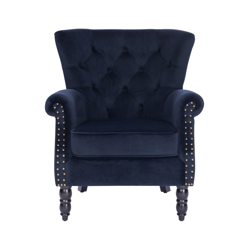 Liana Harmonsburg Accent Wingback Chair, Navy Blue