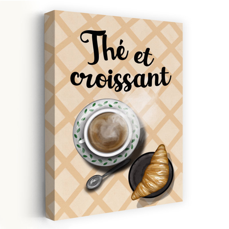 «French Tea Croissant», art mural, H 36 po x l 24 po
