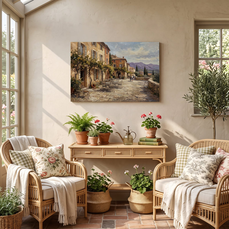 Tableau de paysage multicolore sur toile, art mural pictural pour salon, salle à manger et chambre, H 12 po x l 18 po