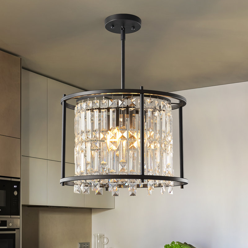 Jennesa 1 - Pack Pendant Lights Kitchen Island Crystal Semi Flush Mount Ceiling Light Modern Chandeliers for Hallway Entryway Bedroom Balcony