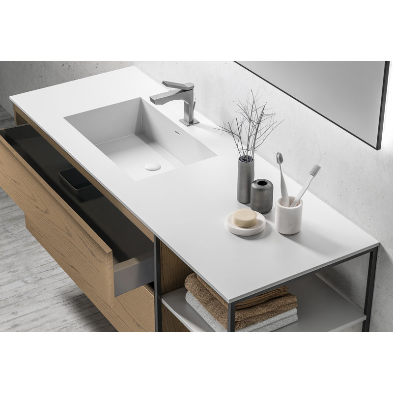 Base de meuble-lavabo simple 19,5 po seulement en brun