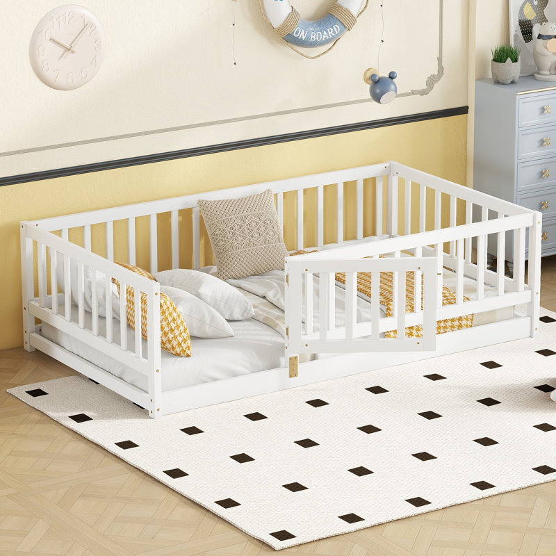 Lit simple en bois, Lit simple, Blanc, 7 lattes