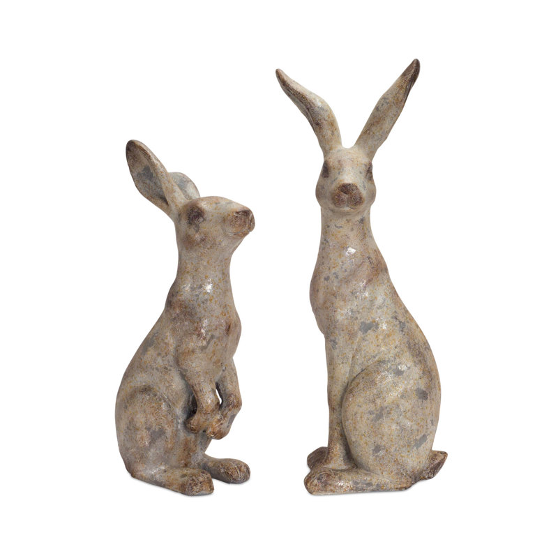 Viviano Rabbit 2 Piece Statue Set