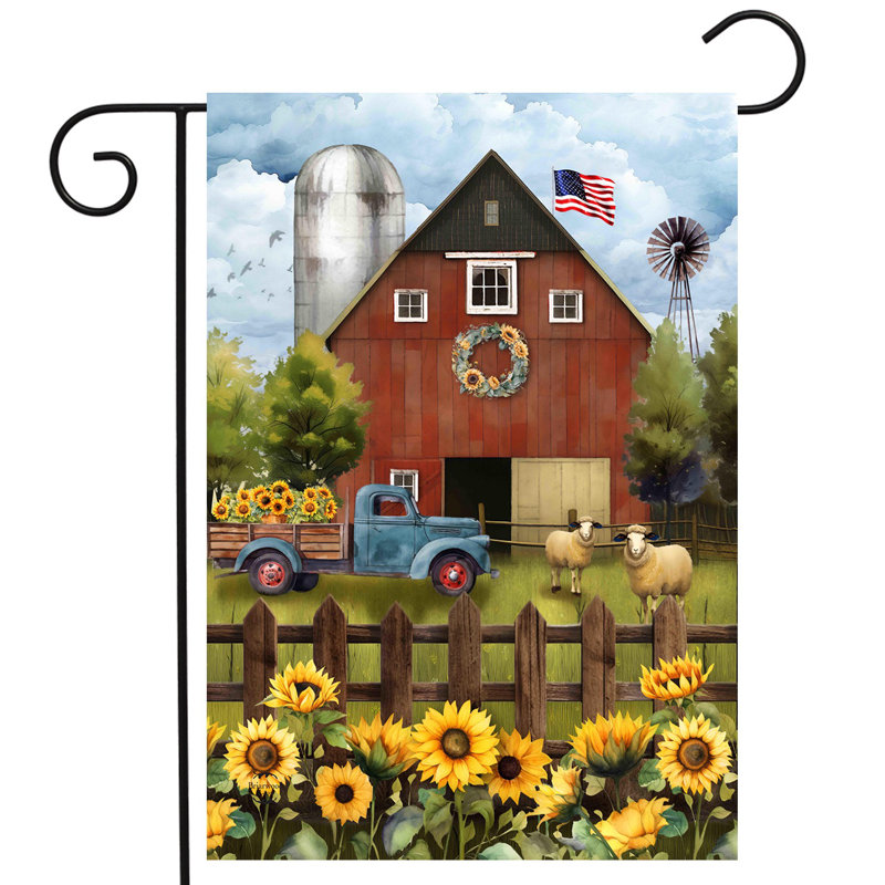 Drapeau de jardin tournesol grange
