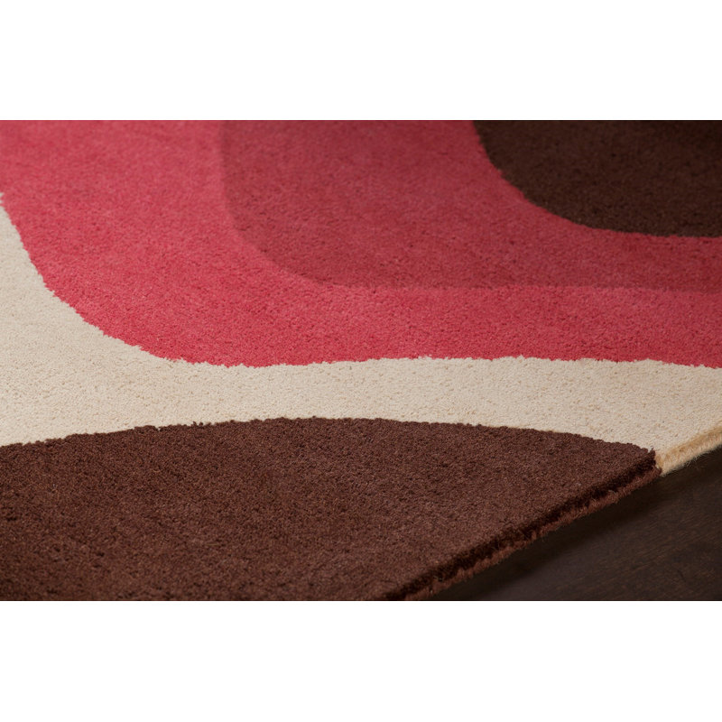 Tapis brun contemporain à motif steveson, 5 pi x 7 pi 6 po