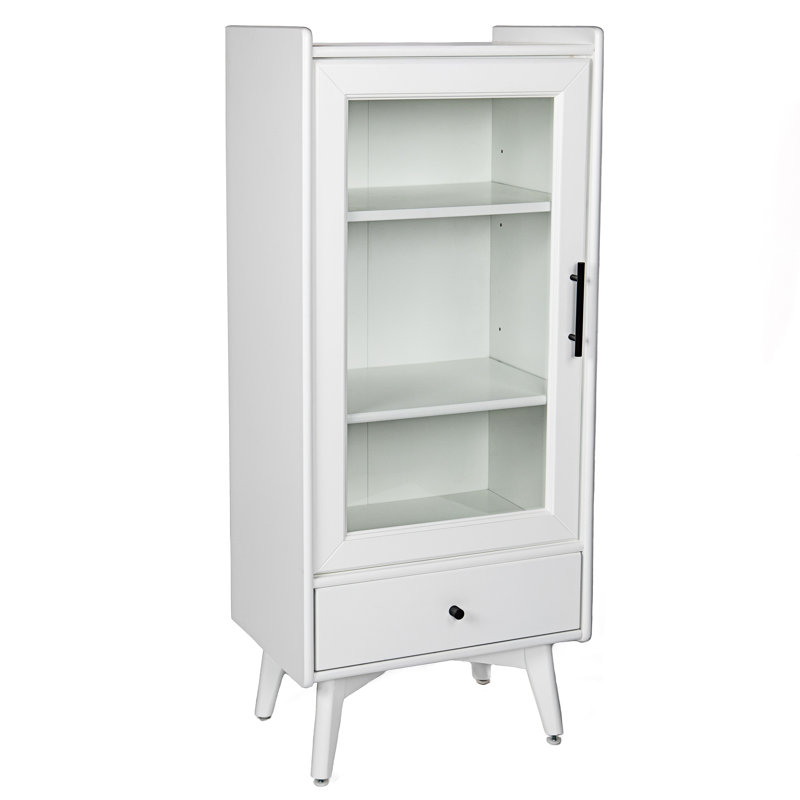 Armoire de salle à manger moderne avec porte en verre Jamaka, Blanc