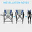 31In Iron Pipe Folding Director Chair With Built-In Cup Holder, Side Table, Storage Pocket-386231906